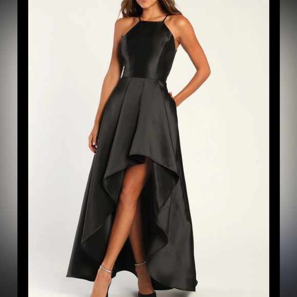 Lulus Broadway Show Black High-Low Gown Size Large - Picture 1 of 6